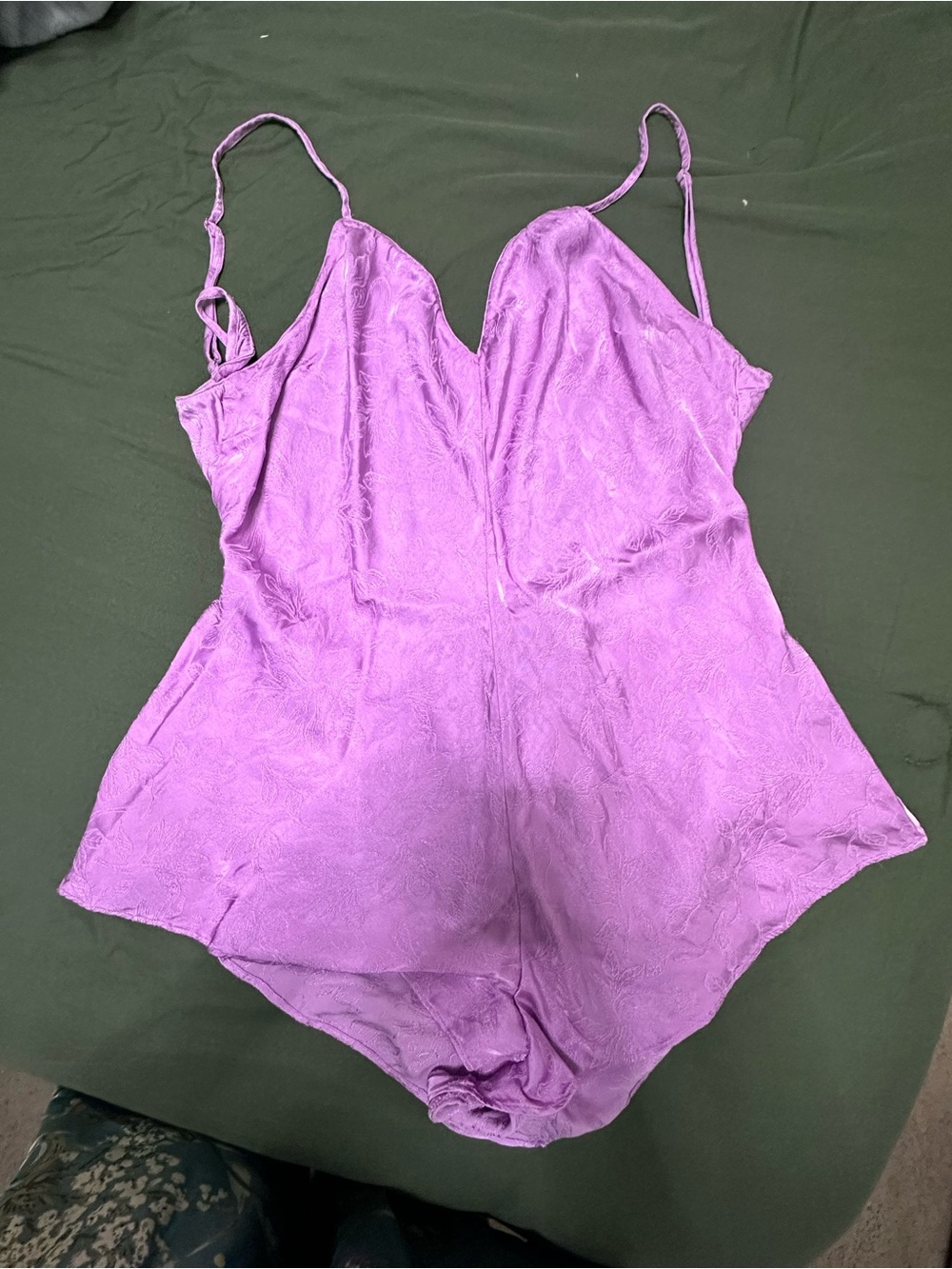 VS Lilac Satin Romper with Delicate Straps